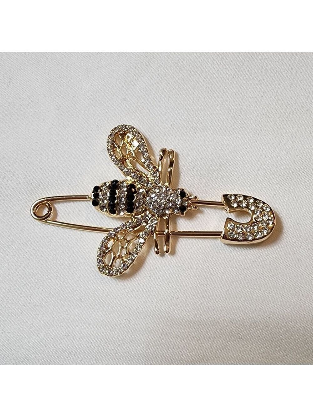 Gold and Black Bee Brooch